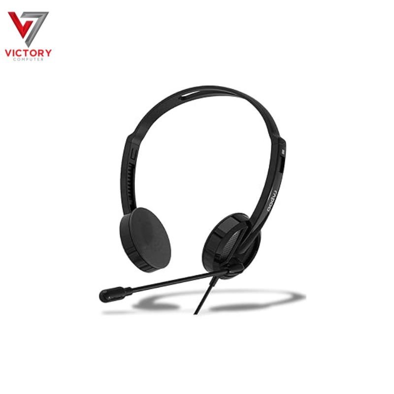 Rapoo-H101-Microphone-Headphone.jpg Rapoo H101 Wired Stereo Microphone Noise Cancelation Headphone - Image 1